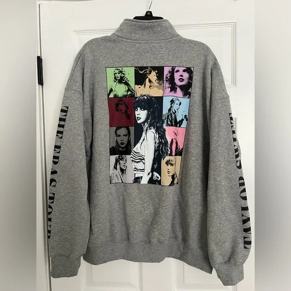 Taylor Swift ERAS Tour Official Merch Quarter Zip Sweatshirt Size X-Lrg NWOT - Picture 3 of 12